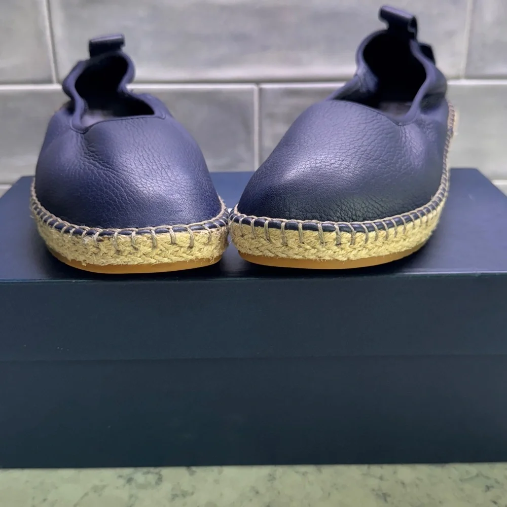 Cole Haan Cloudfeel Leather Espadrille sz 7.5 Marine Blue Leather 🌸 - Picture 3 of 8